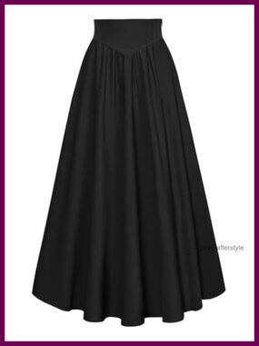 Victorian Maxi Skirt A-Line Flowy Lined High Waist Renaissance Long Skirt